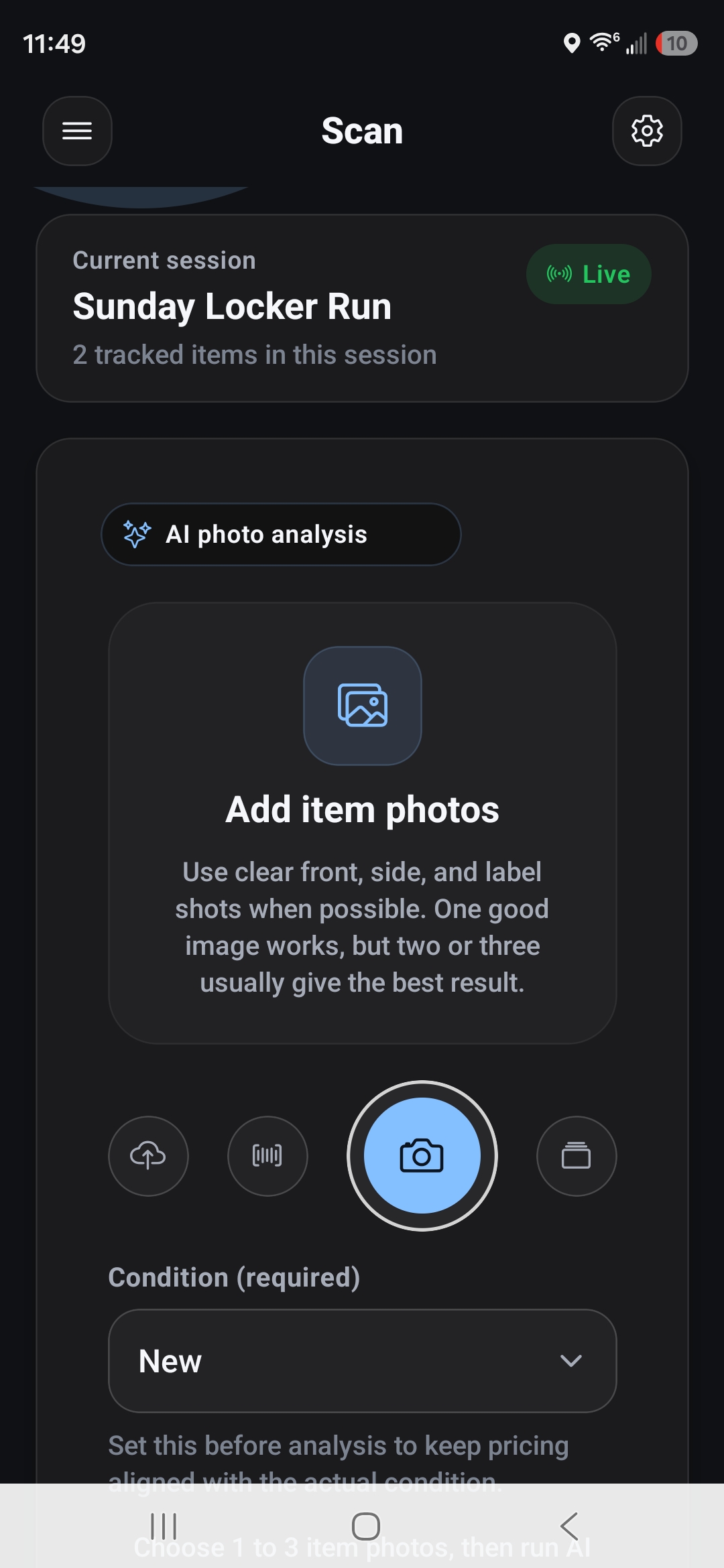 FlipSignal Scan Screen